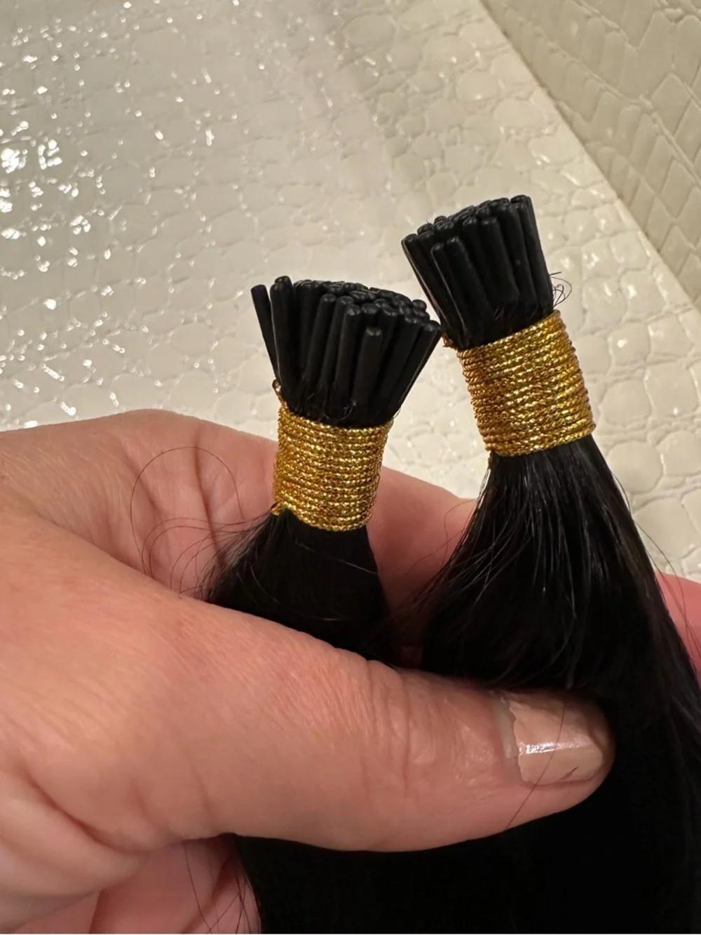 16” Balayage Black to Blonde ITip Human Hair Extensions 50g/100s #TF1